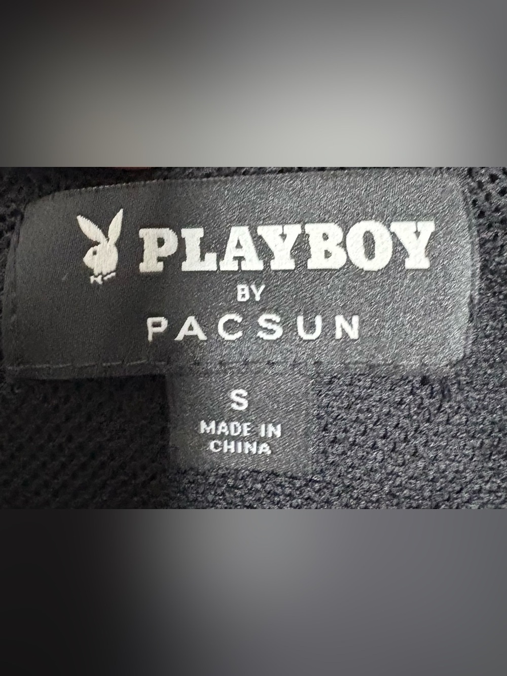 PLAYBOY Black Pullover Anorak with White Bunny Print - Picture 5 of 5